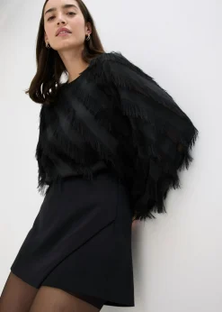 Mujer bonprix bonprix Blusa sin cierre con detalles de flecos