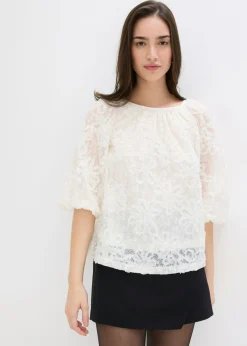 Mujer bonprix bonprix Blusa sin cierre con estampado floral texturizado