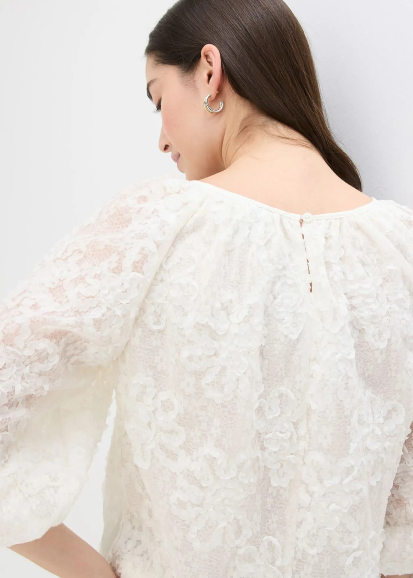 Mujer bonprix bonprix Blusa sin cierre con estampado floral texturizado