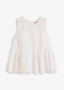 Mujer bonprix bonprix Blusa sin mangas con abertura y bordado calado