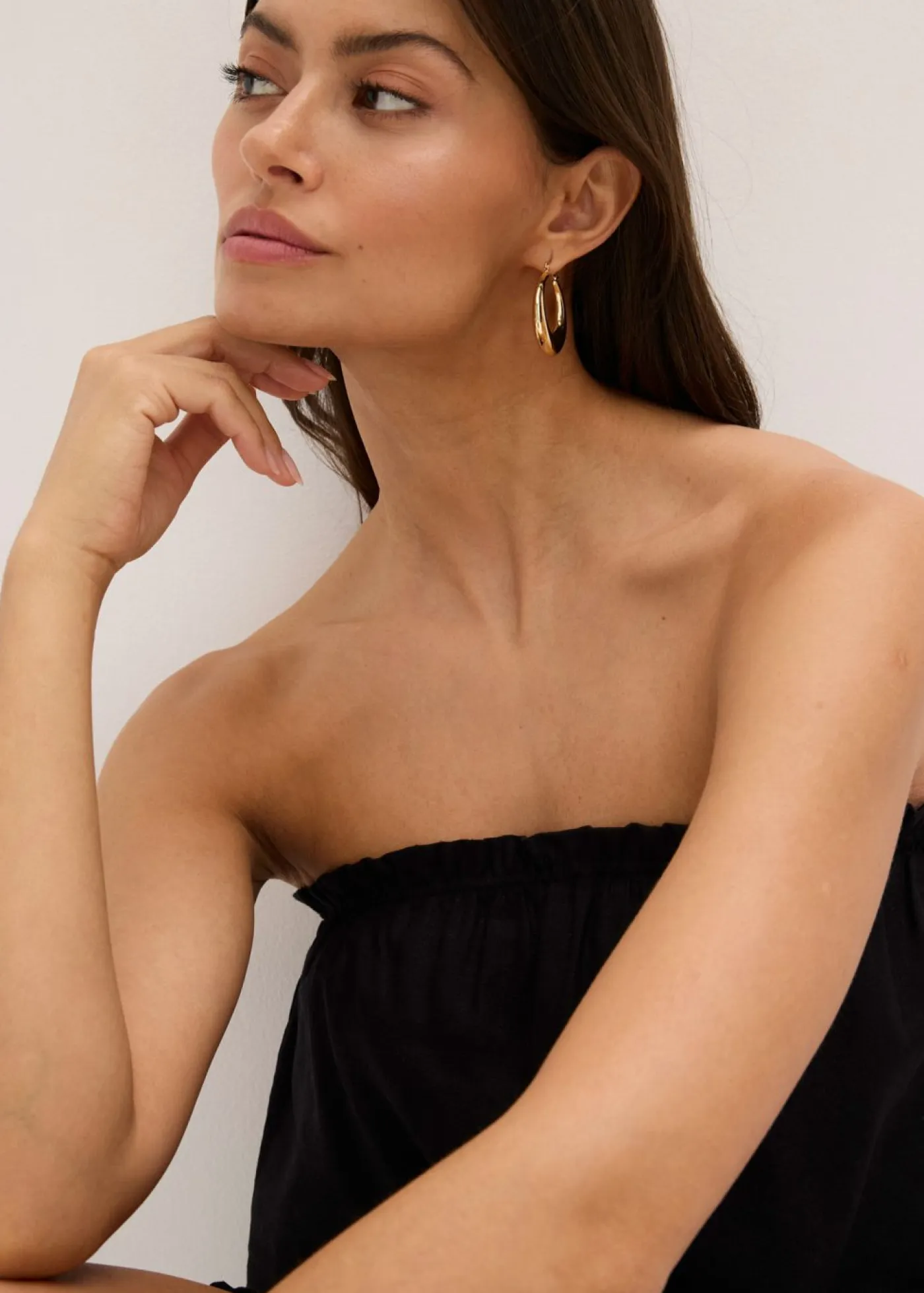 bonprix bonprix Camisas Y Blusas|Camisetas>Blusa sin mangas con contenido de lino Negro