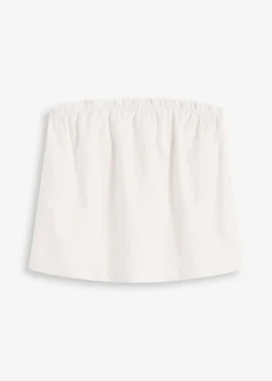 bonprix bonprix Camisas Y Blusas|Camisetas>Blusa sin mangas con contenido de lino Blanco lana