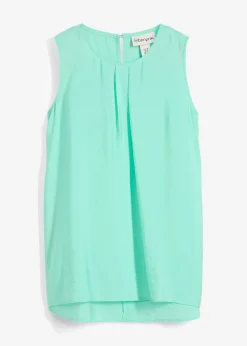 bonprix bonprix Camisas Y Blusas|Camisetas>Blusa sin mangas de mezcla de viscosa fluida Azul mentol