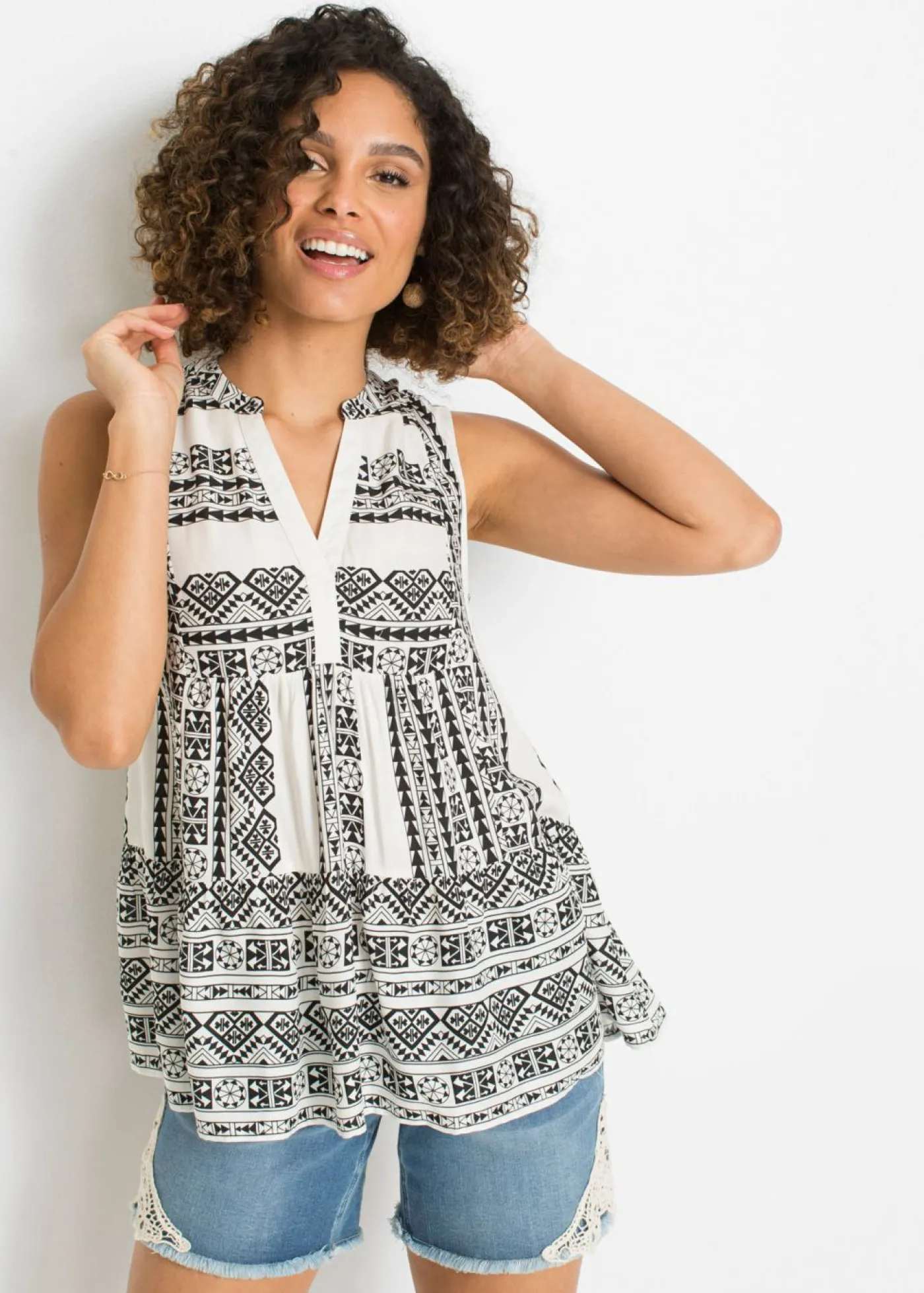 Mujer bonprix bonprix Blusa sin mangas de viscosa suave