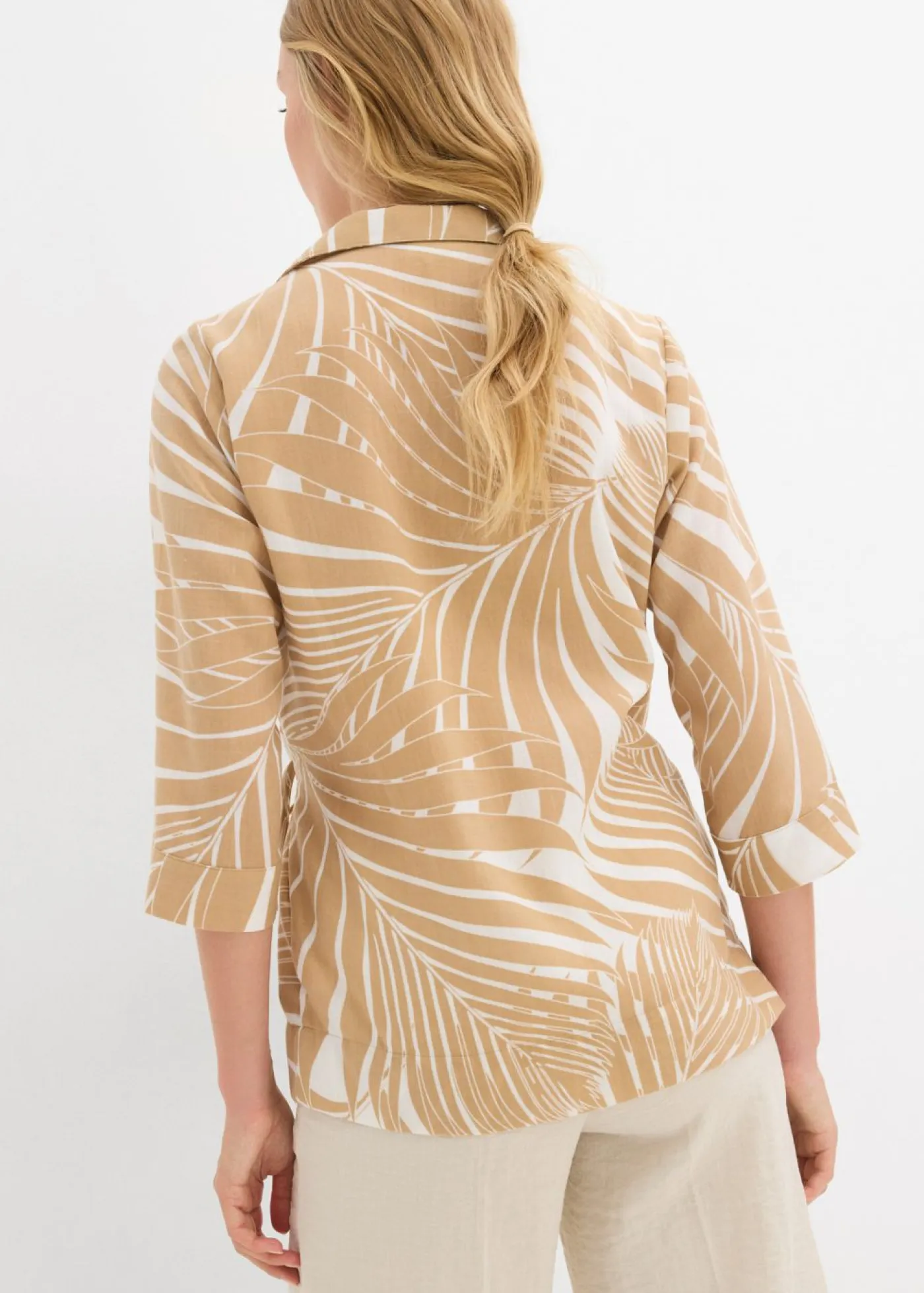 Mujer bonprix bonprix Blusa tipo kimono con aspecto de lino