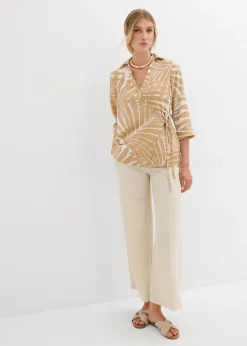 Mujer bonprix bonprix Blusa tipo kimono con aspecto de lino