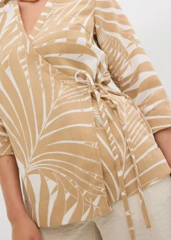 Mujer bonprix bonprix Blusa tipo kimono con aspecto de lino