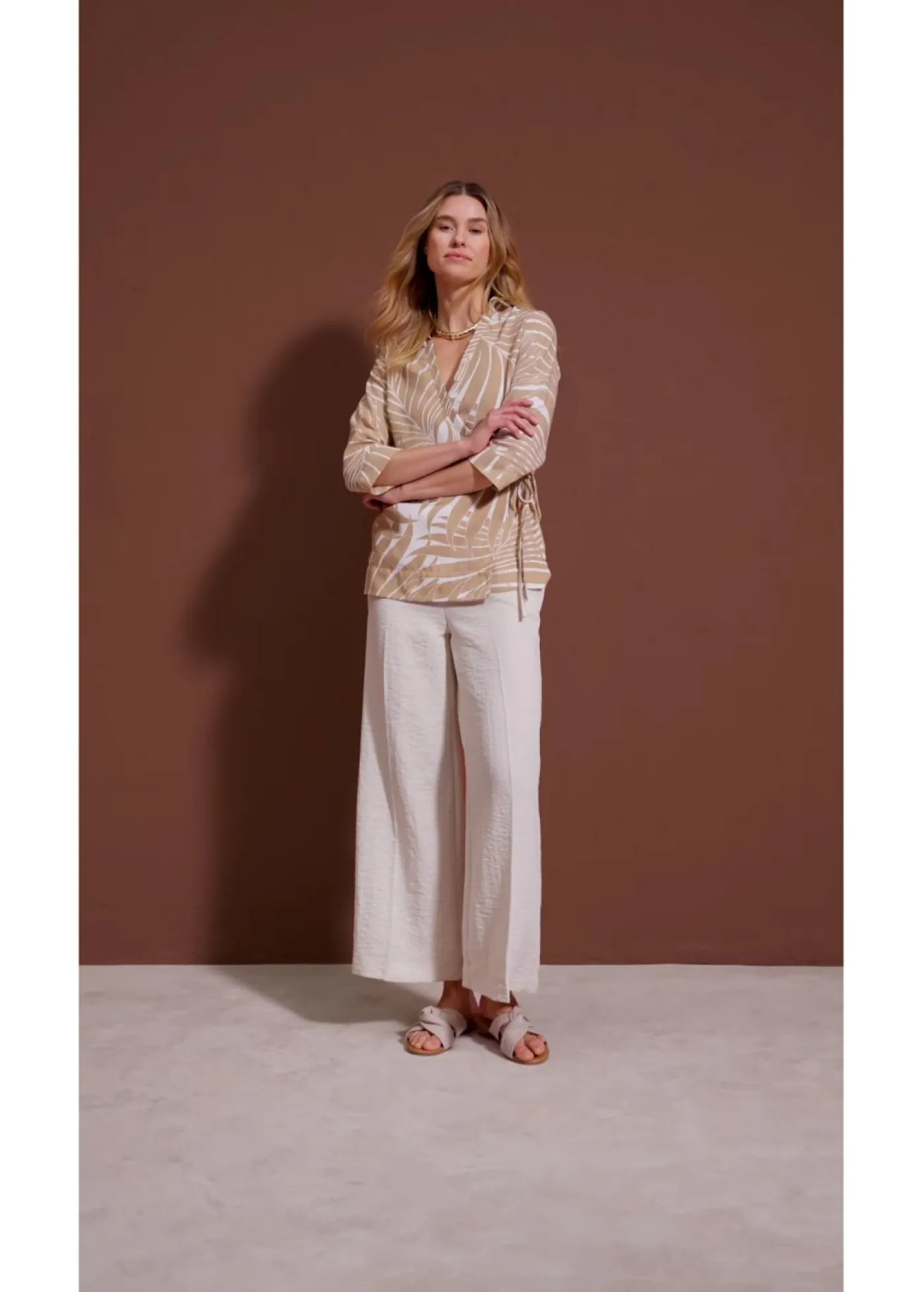 Mujer bonprix bonprix Blusa tipo kimono con aspecto de lino