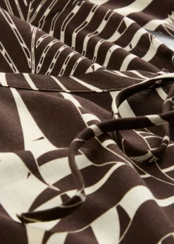 bonprix bonprix Camisas Y Blusas>Blusa tipo kimono con aspecto de lino crudo-marrón oscuro