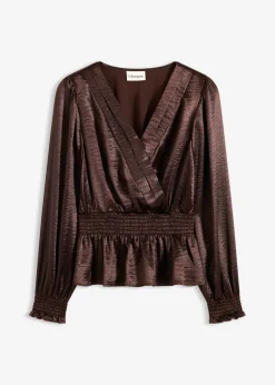 bonprix bonprix Camisas Y Blusas>Blusa tipo túnica Marrón oscuro