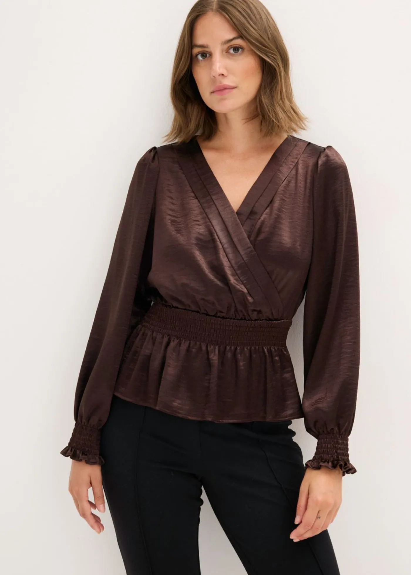 bonprix bonprix Camisas Y Blusas>Blusa tipo túnica Marrón oscuro