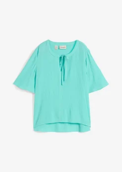 bonprix bonprix Camisas Y Blusas>Blusa tipo túnica con mangas de murciélago Azul mentol