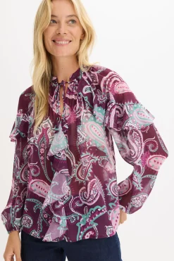 Mujer bonprix bonprix Blusa tipo túnica con volantes