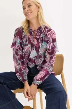 Mujer bonprix bonprix Blusa tipo túnica con volantes