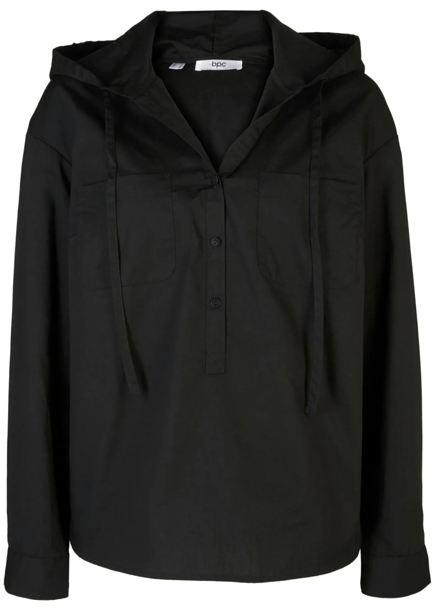 bonprix bonprix Camisas Y Blusas>Blusa tipo túnica de algodón orgánico puro Negro