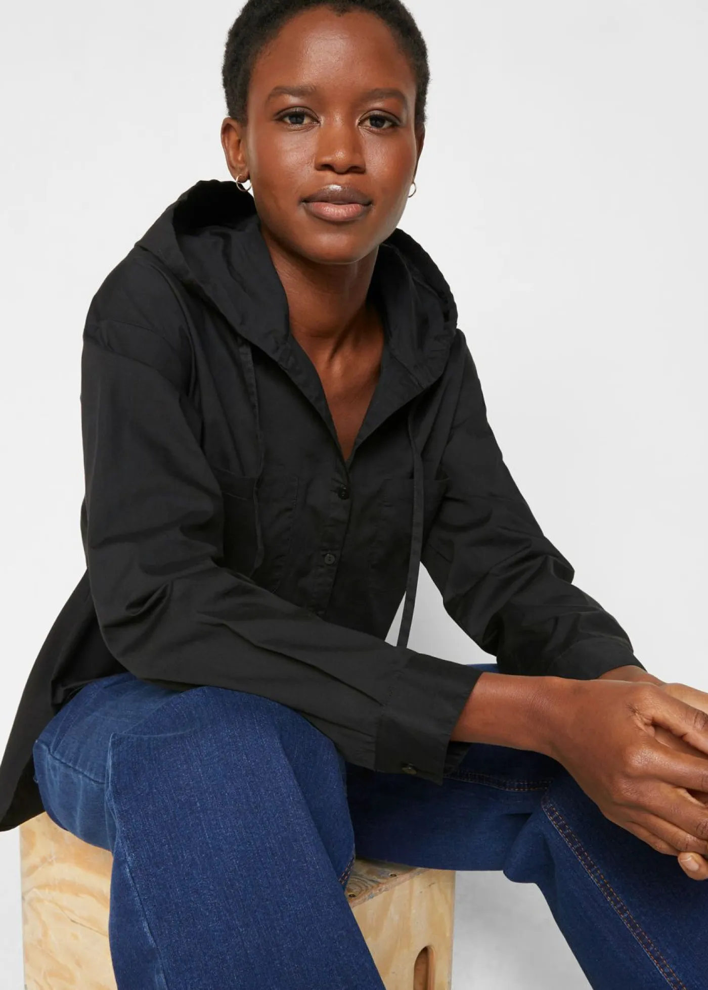 bonprix bonprix Camisas Y Blusas>Blusa tipo túnica de algodón orgánico puro Negro