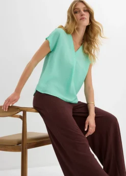 Mujer bonprix bonprix Blusa tipo túnica de mezcla de viscosa fluida