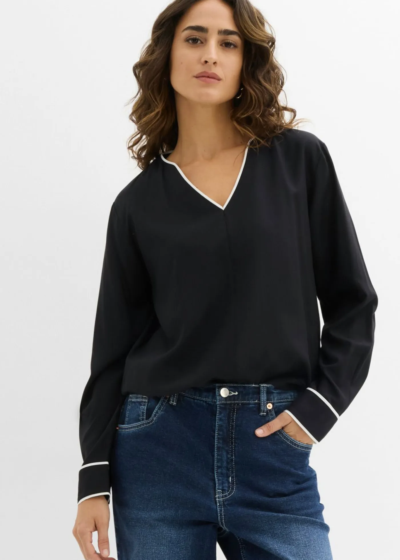 Mujer bonprix bonprix Blusa tipo túnica de viscosa fluida