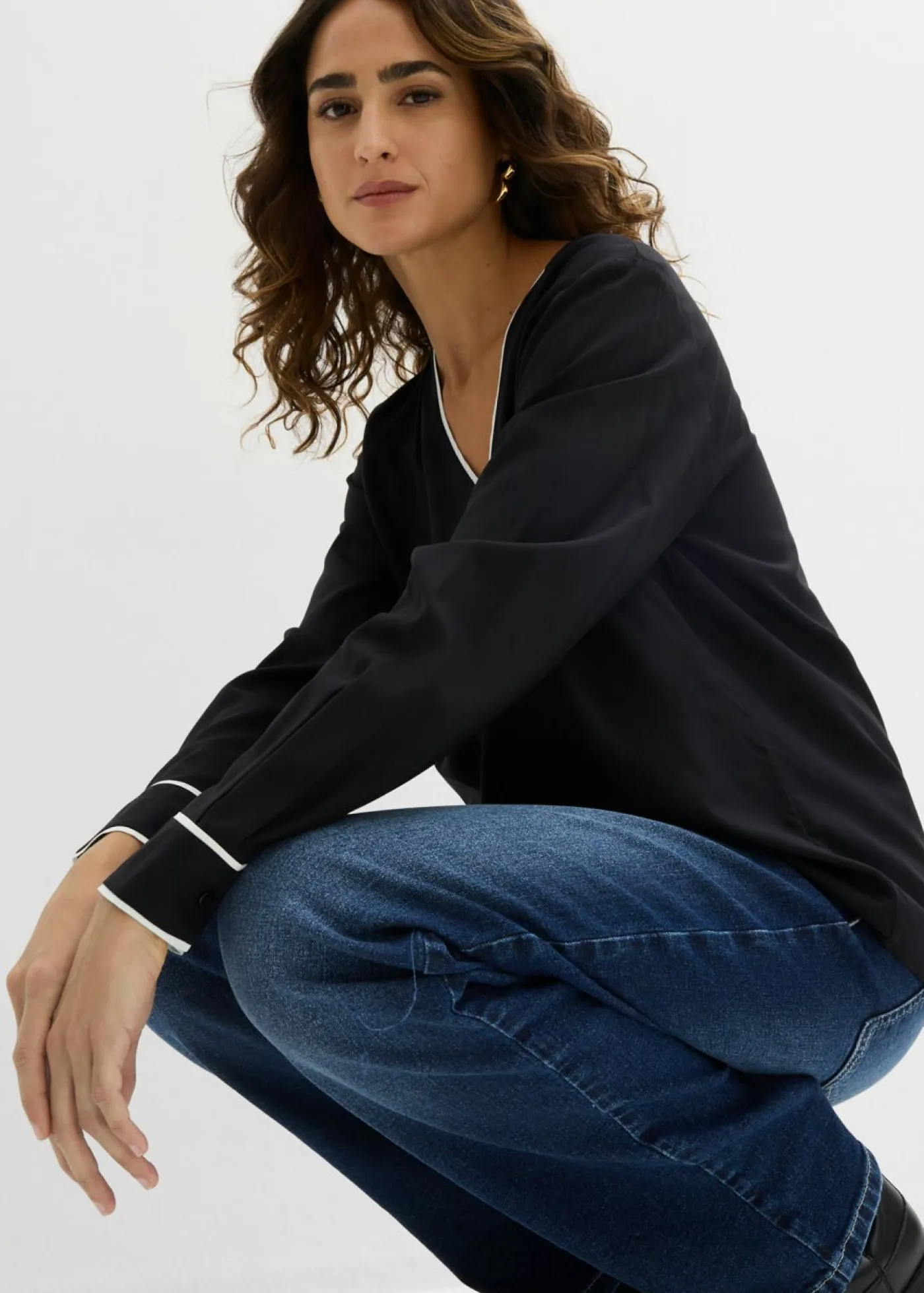 Mujer bonprix bonprix Blusa tipo túnica de viscosa fluida