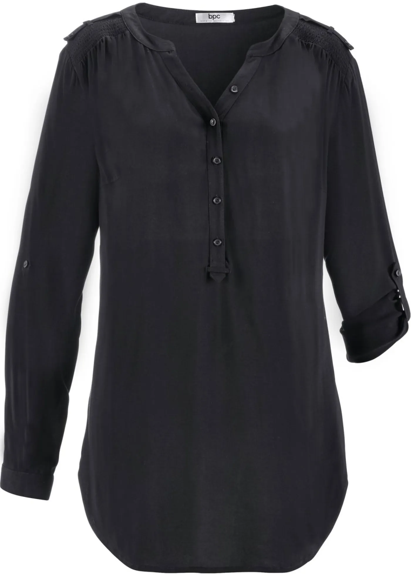 bonprix bonprix Camisas Y Blusas>Blusa tipo túnica de viscosa suave Negro