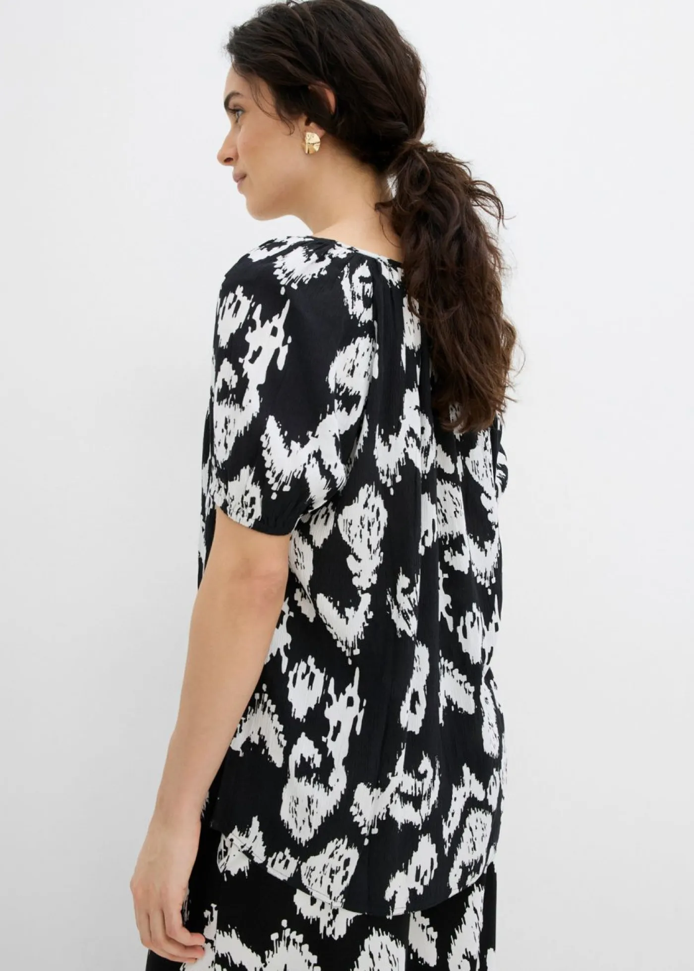 Mujer bonprix bonprix Blusa tipo túnica de viscosa arrugada