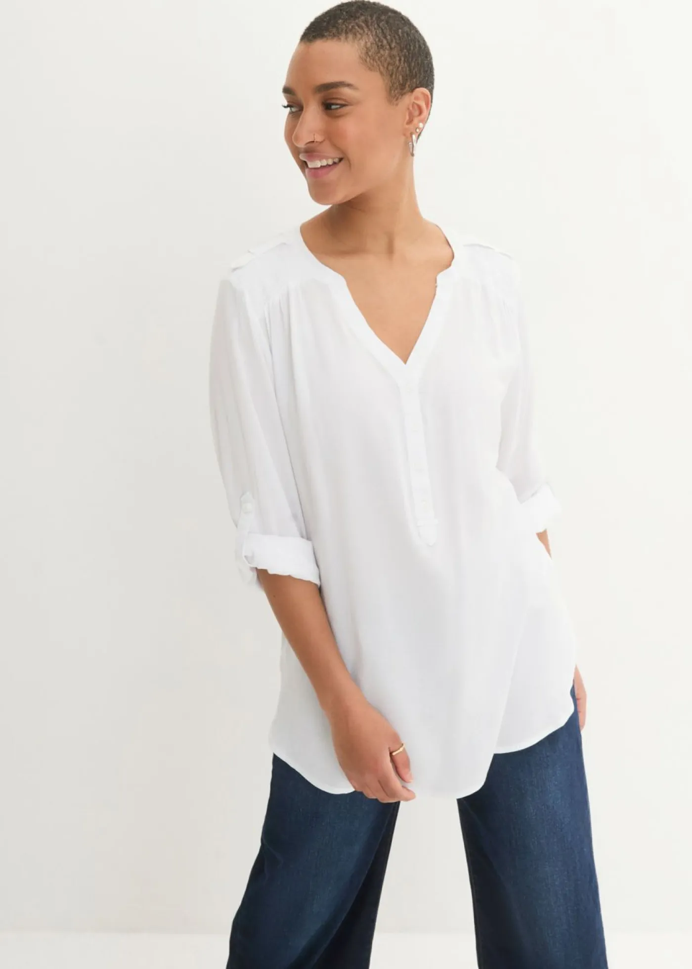 Mujer bonprix bonprix Blusa tipo túnica de viscosa suave