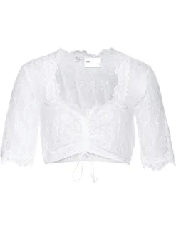 bonprix bonprix Camisas Y Blusas>Blusa tirolesa de encaje Blanco