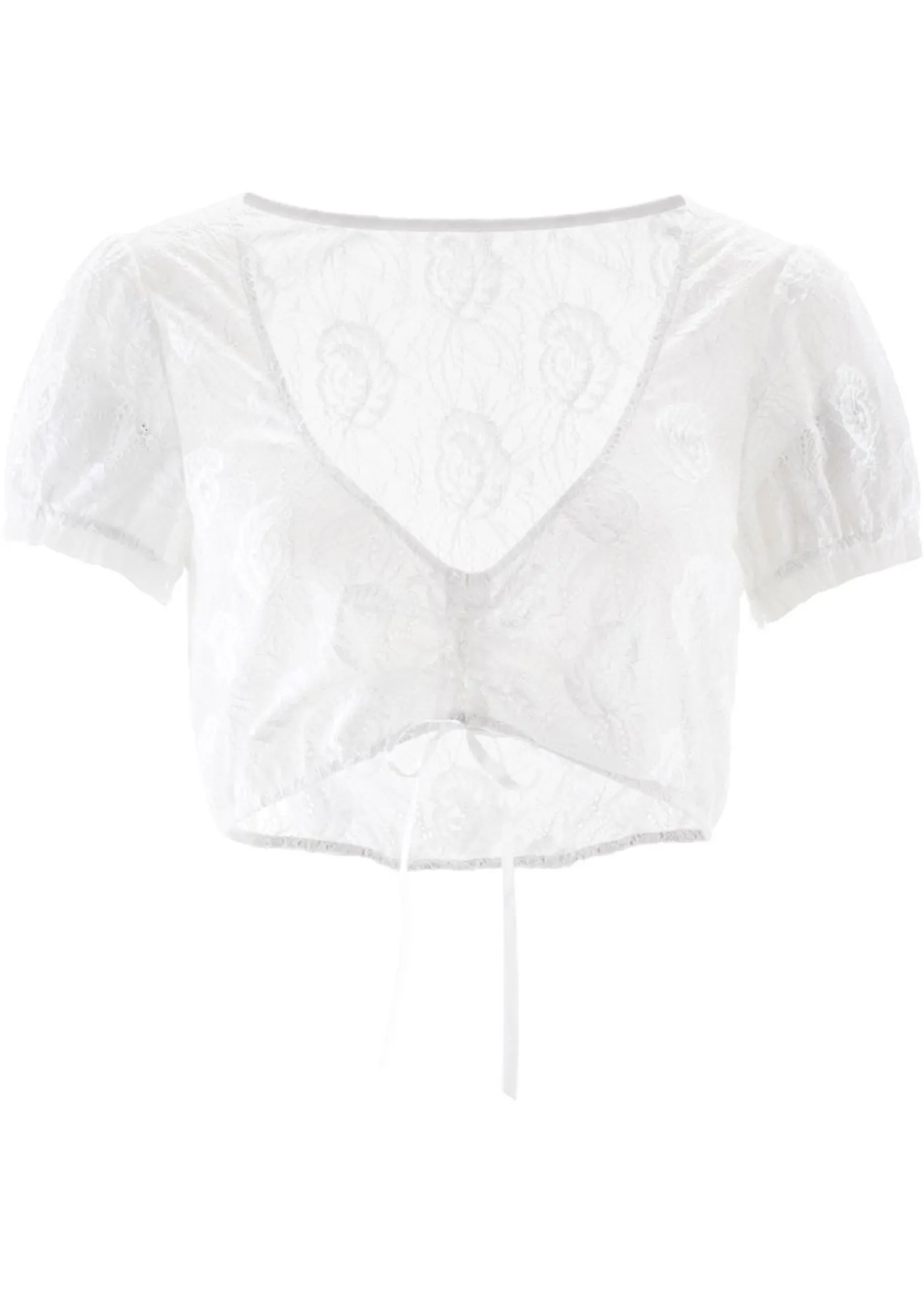 bonprix bonprix Camisas Y Blusas>Blusa tirolesa de encaje Blanco