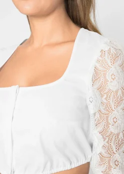 Mujer bonprix bonprix Blusa tradicional con manga de encaje