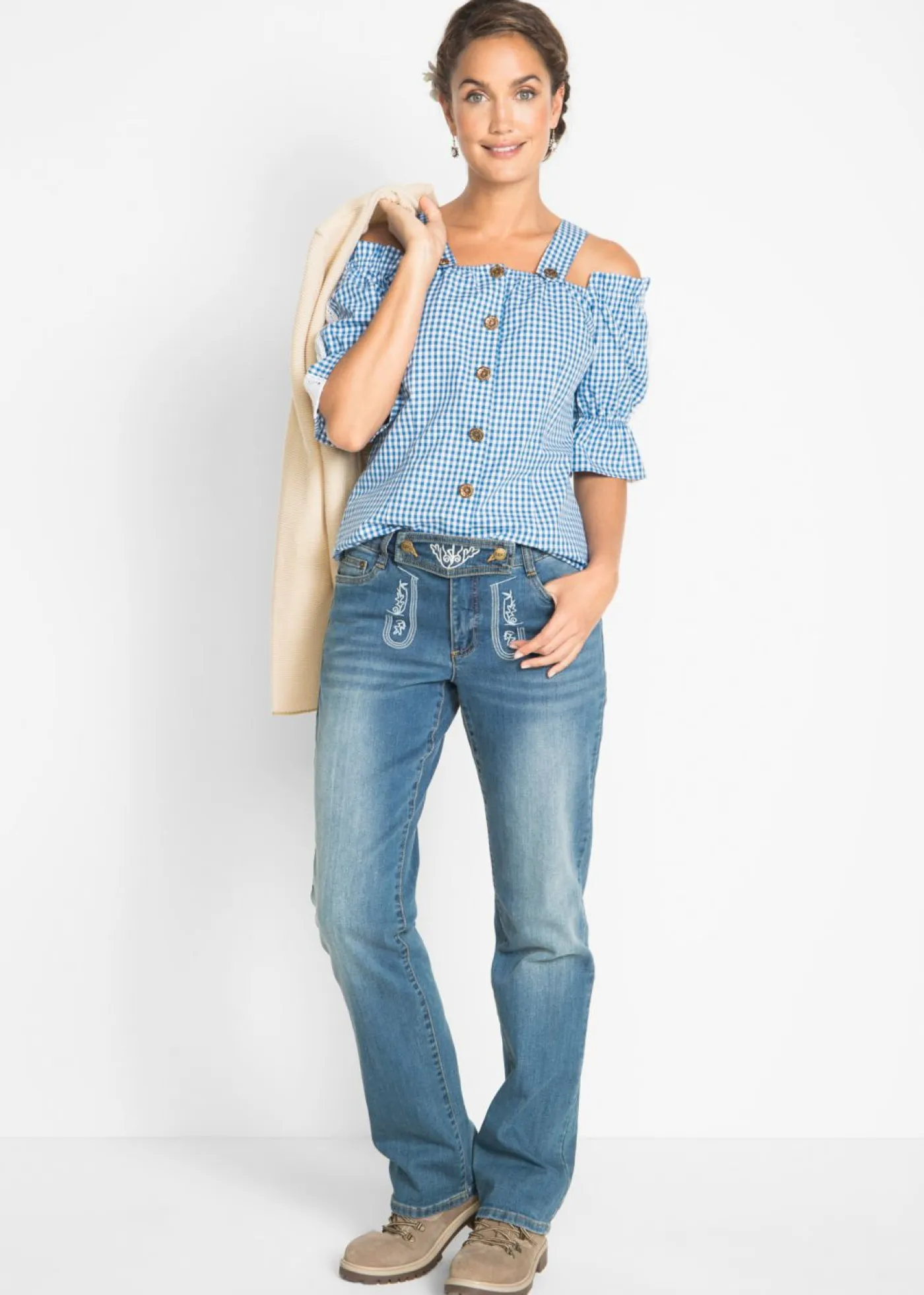 Mujer bonprix bonprix Blusa tradicional con media manga