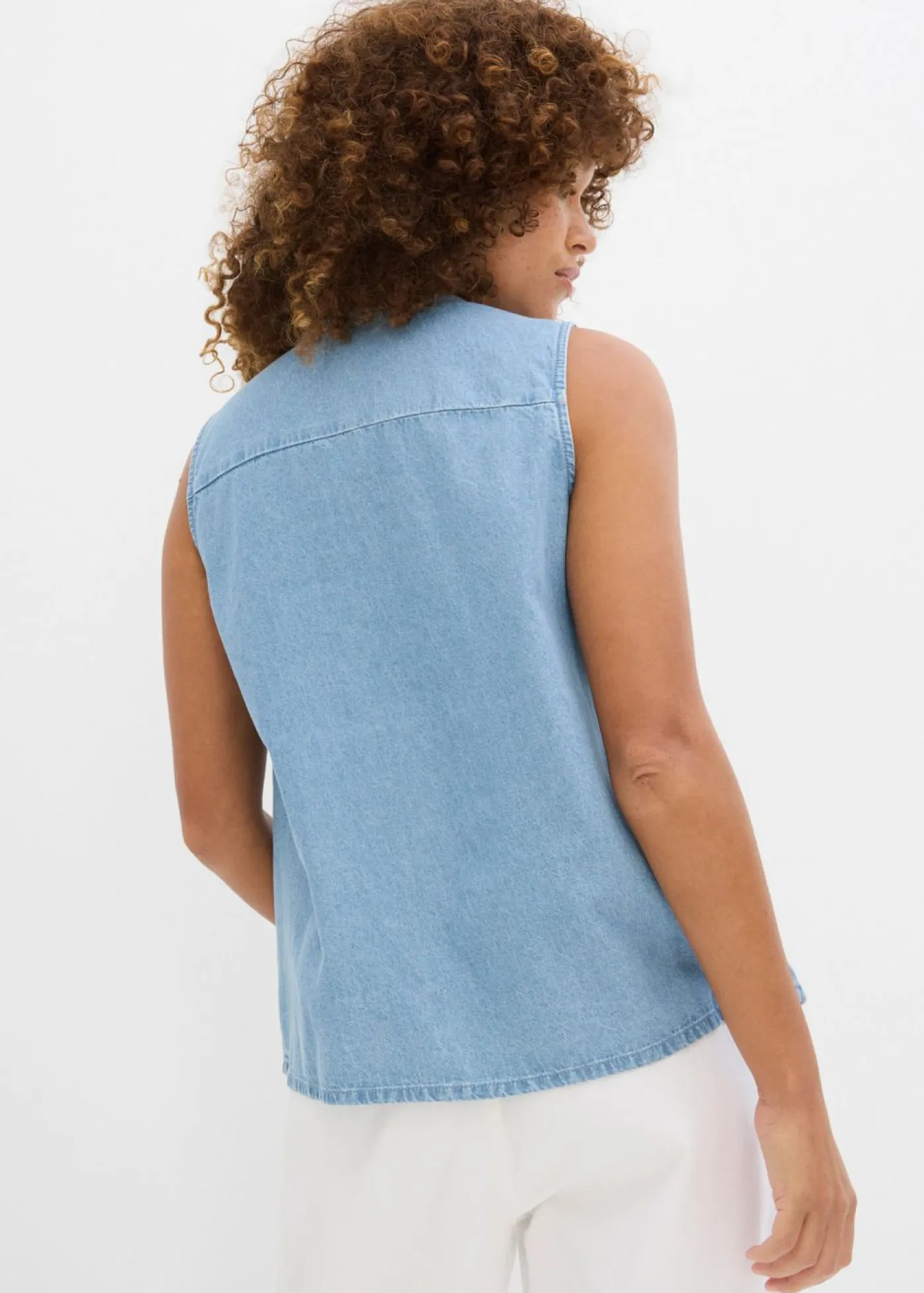 bonprix bonprix Camisas Y Blusas|Camisetas>Blusa vaquera azul hielo denim