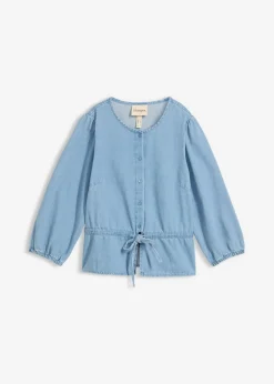 bonprix bonprix Camisas Y Blusas|Novedades>Blusa vaquera con mangas abullonadas, de algodón azul claro denim