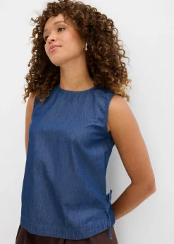 bonprix bonprix Camisas Y Blusas|Camisetas>Blusa vaquera de algodón orgánico Azul piedra