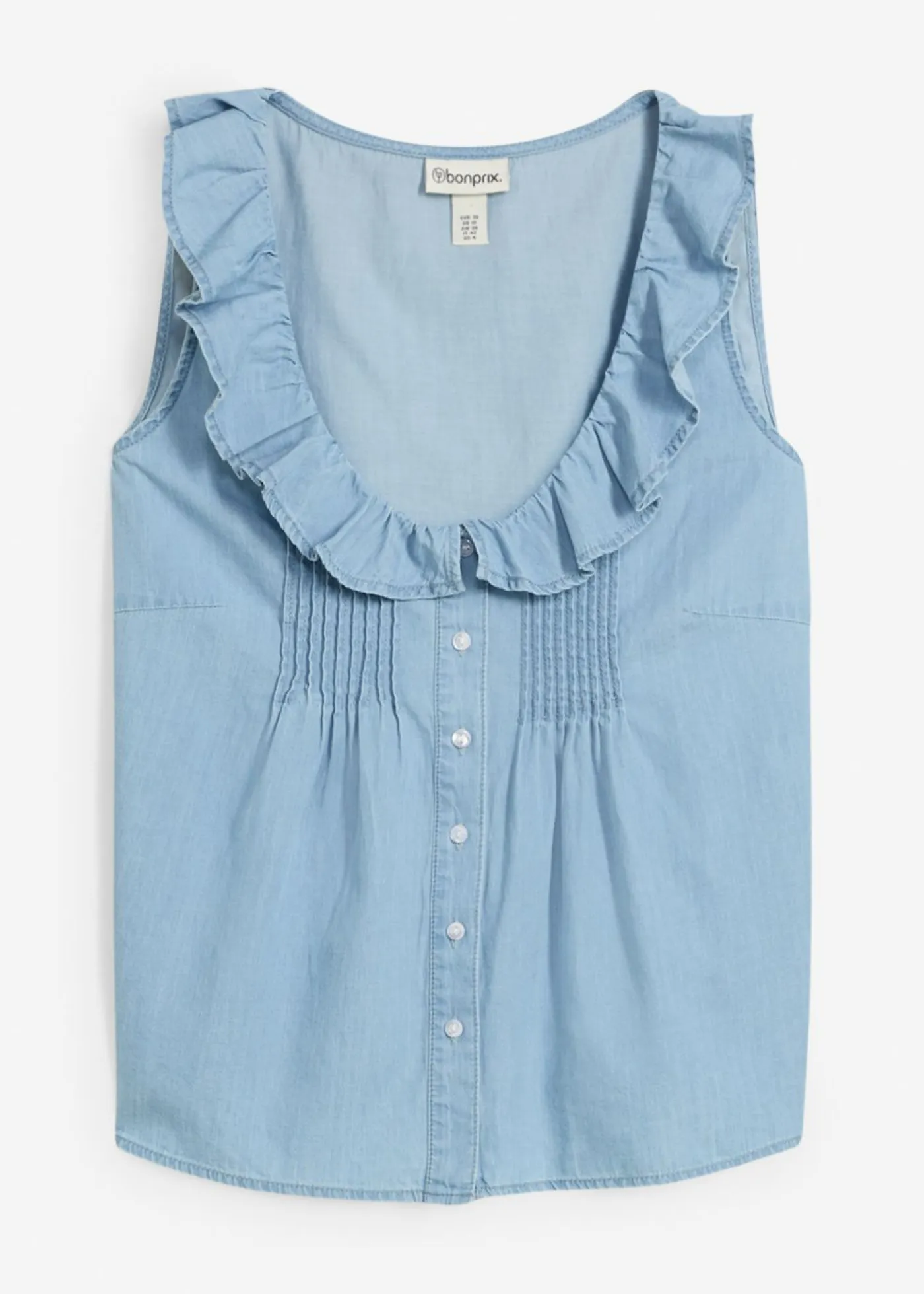 bonprix bonprix Camisas Y Blusas|Camisetas>Blusa vaquera de algodón orgánico Denim claro