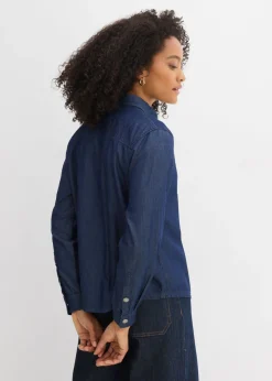 Mujer bonprix bonprix Blusa vaquera holgada de algodón orgánico