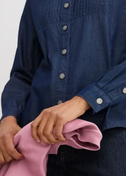 Mujer bonprix bonprix Blusa vaquera holgada de algodón orgánico