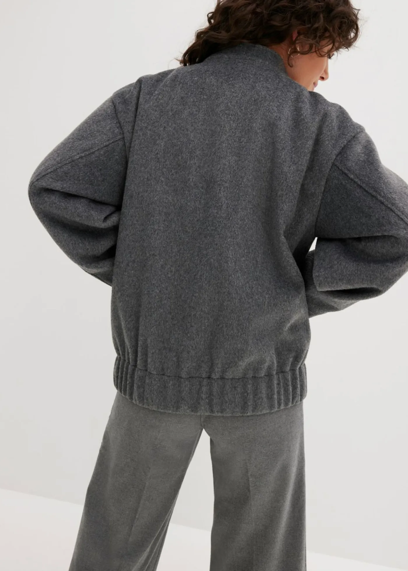 bonprix bonprix Esenciales|Chaquetas Y Abrigos>Blusón antracita jaspeado moteado