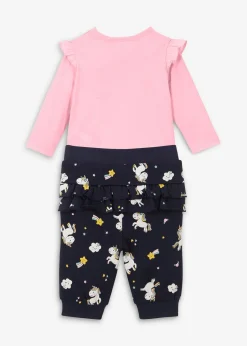 Niños bonprix bonprix Bodi de manga larga + pantalón de chándal para bebés (2 piezas) de algodón orgánico