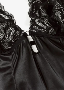 bonprix bonprix Bodies>Body con efecto mojado y tirantes desmontables Negro