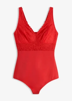 Mujer bonprix bonprix Body con efecto moldeador medio y encaje de corazones