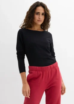 bonprix bonprix Básicos|Camisetas>Body de manga larga (2 unidades) Negro-blanco