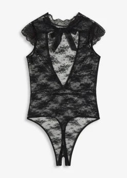 bonprix bonprix Lencería Sexy>Body de tanga con abertura Negro