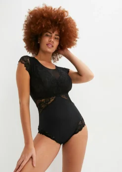 bonprix bonprix Bodies|Lencería>Body sin aros con encaje delicado Negro