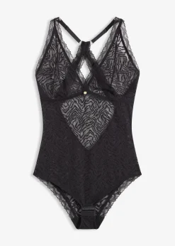 bonprix bonprix Bodies|Lencería>Body sin aros con encaje delicado Negro