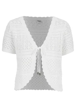 bonprix bonprix Chaquetas Y Abrigos|Ropa De Punto>Bolero corto de ganchillo Blanco