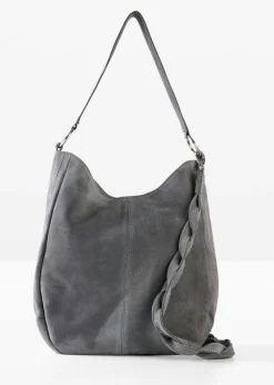 bonprix bonprix Complementos Temáticos·Complementos De Piel|Bolsos>Bolso de ante con correa decorativa adicional Gris