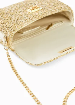 bonprix bonprix Bolsos>Bolso de estilo bandolera de paja Natural-dorado