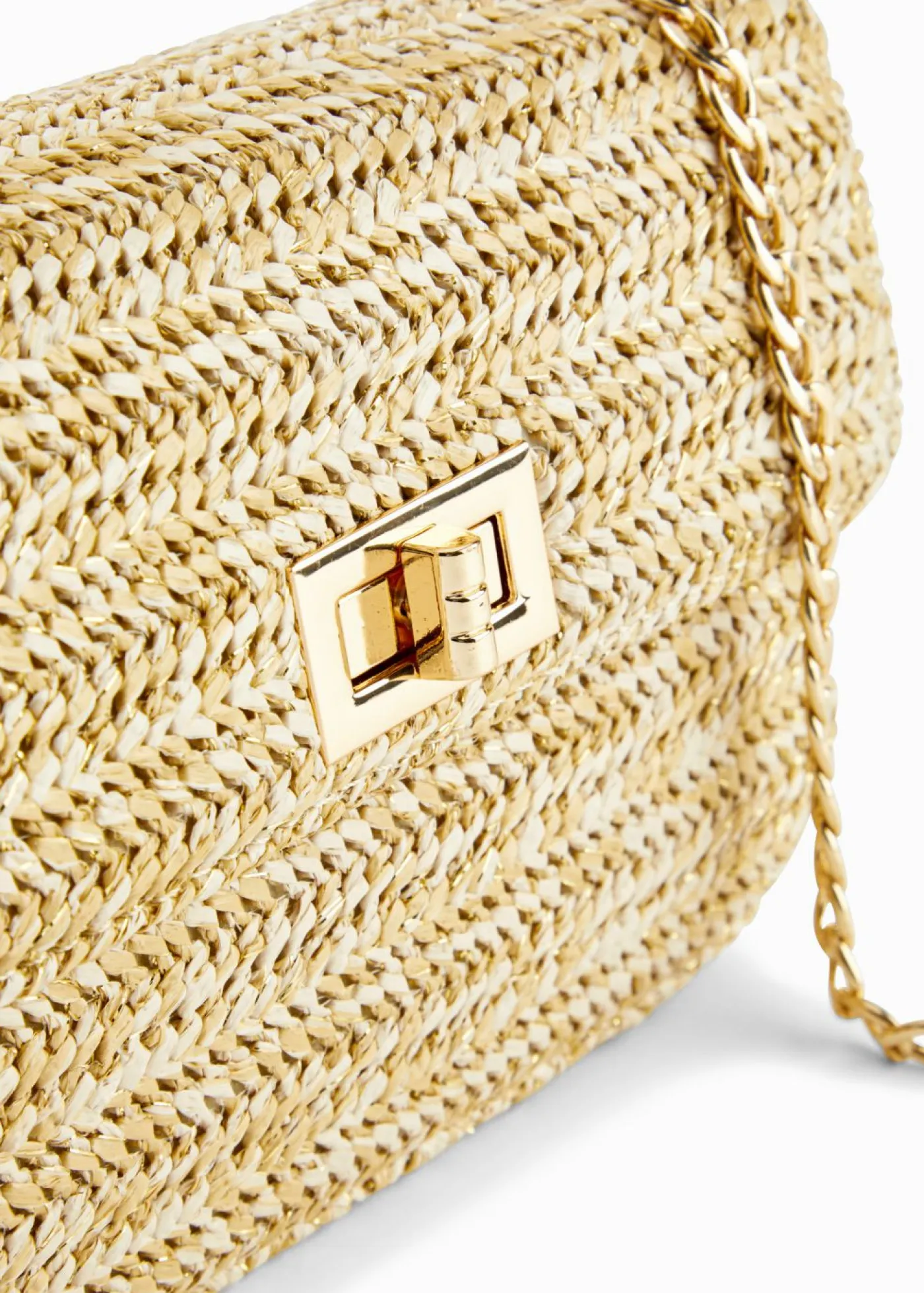 bonprix bonprix Bolsos>Bolso de estilo bandolera de paja Natural-dorado
