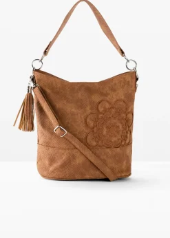 bonprix bonprix Complementos Temáticos·Accesorios Veganos|Bolsos>Bolso de mano con bordado Coñac