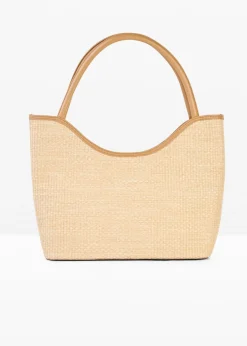 bonprix bonprix Bolsos>Bolso shopper con aspecto de paja Crudo